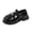 Black, variant on Girls Slip On Flat Shoes Mary Jane Bow Heart Soft Sole Casual Outdoor School Footwear
