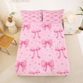 thumbnail image 5 of Erosebridal Dreamy Princess Bowknot Bed Sheets For Girls,Pink Stars Pattern King Sheets For Kids 4pcs, 5 of 6