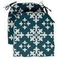 thumbnail image 1 of Vargottam Non Slip DiningChairCushionU-ShapedPrinted Indoor/OutdoorChairPadsHome Decor Reversible & Machine Washable DiningChairPad With String Ties - Set Of 2-Teal Green, 1 of 8