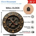 thumbnail image 3 of Steampunk Metal Wall Clock Vintage Gear Design 10-Inch Silent Wooden Wall Clock, Battery Operated (AA Batteries Not Included), Artistic Home Decor, 3 of 7