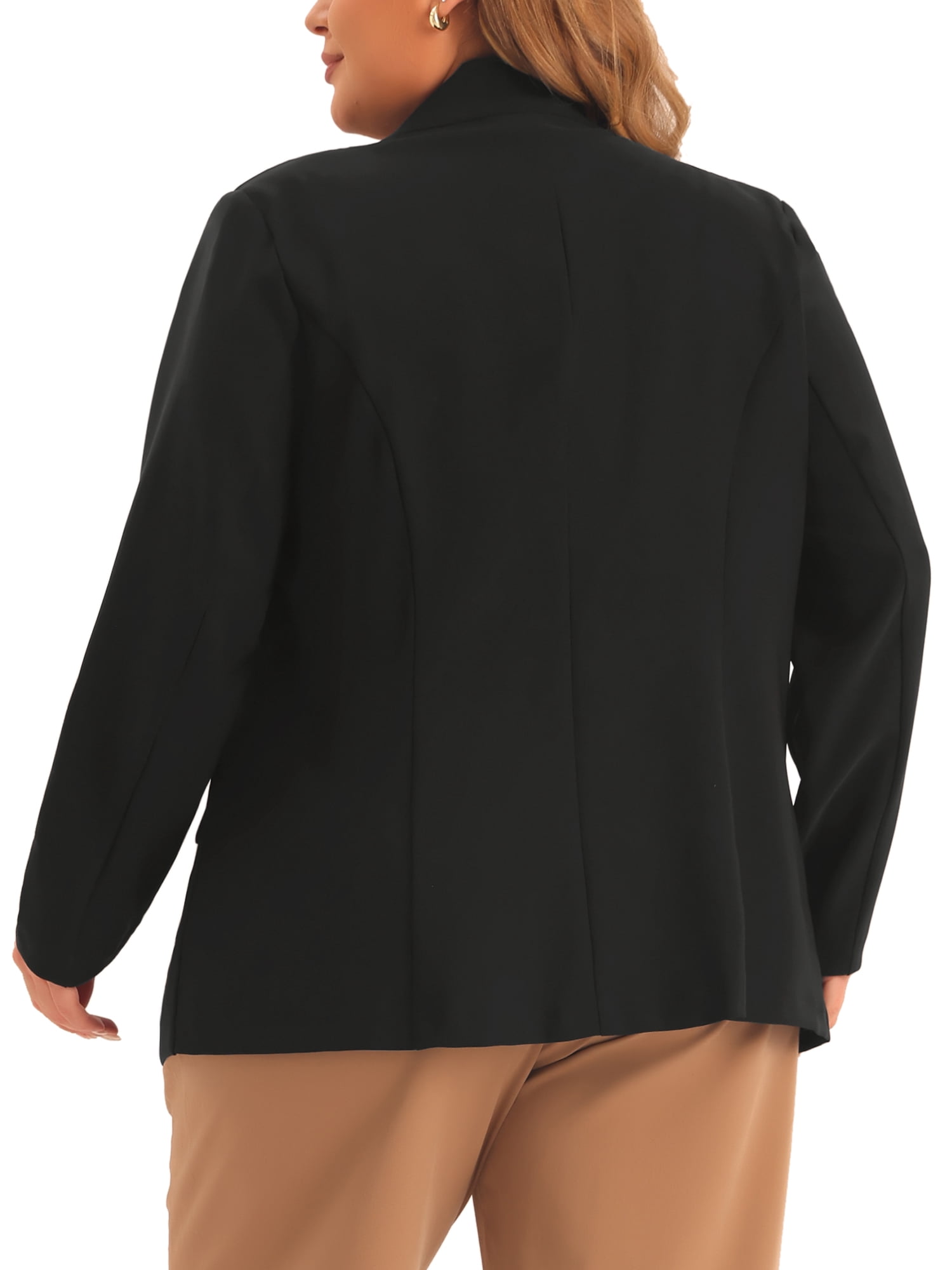 DARING DIVA Women's Plus Business Suit Blazer Button Work Blazer Jacket 2X Black