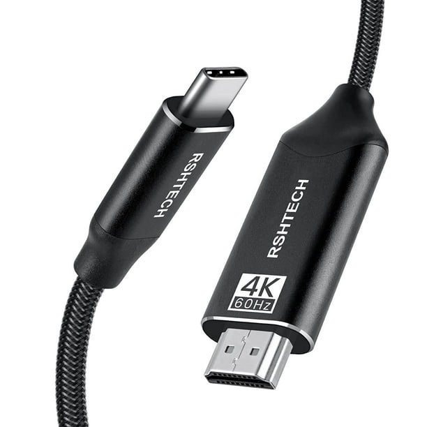 USB C to HDMI 2.0 Cable 6ft, RSHTECH 4K 60Hz Type C to HDMI Adapter