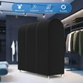 thumbnail image 6 of 60'' Garment Rack Cover Dustproof Clothes Rack Cover Breathable Garment Bags Protector Wardrobe Cover with 2 Durable Zippers for Garment Rack, Black, (Rack Not Included), 6 of 12