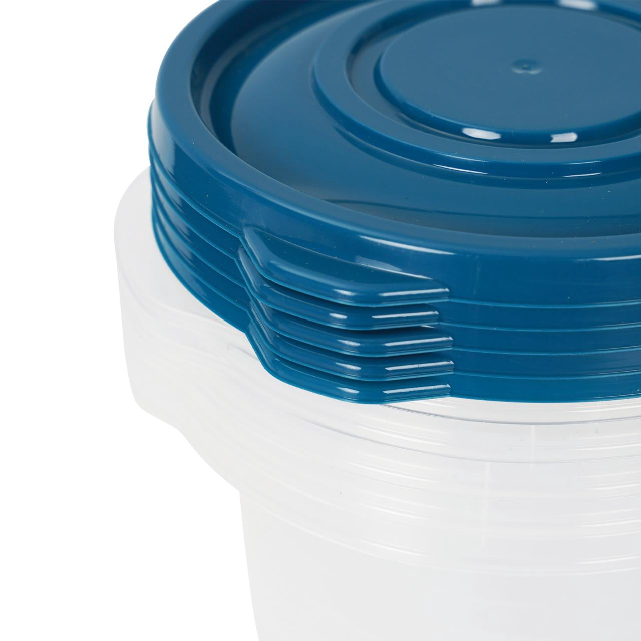 (2 pack) Mainstays Semi Durable Round 3.2cup Plastic Food Storage Container 5 Pack, Best Used for Small Leftover Storage and Lunch Transportaion
