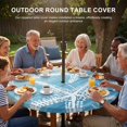 thumbnail image 3 of Round Outdoor Tablecloth with Umbrella Hole and Zipper, Gray Blue Starfish Tablecloth with Elastic Waterproof, Summer Coastal Nautical Ocean Classic Patio Table Covers for 45" - 54" Pool Tables, 3 of 9
