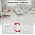 thumbnail image 5 of Kumix Twin Over Twin Bunk Bed with Trundle, Metal Frame with Ladders & Full-Length Guardrail, Converts to 2 Standalone Units, Triple Bunk Bed for Teens Adults, No Box Spring Needed, White, 5 of 9