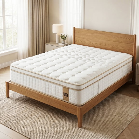 IDEK Furniture Adult 12 Inch Mattress-in-a-Box Queen Medium Euro Top Hybrid Mattress,White