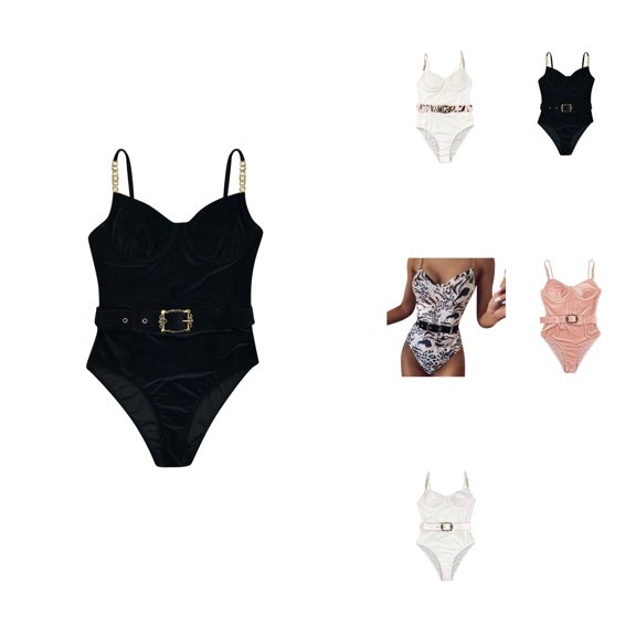 Tummy Control Tie Knot Swimsuit - Ruched Halter One Piece Bathing Suit with Push Up Underwire, Padded Cups & Adjustable Buckle for Women