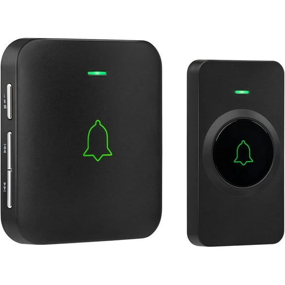 Wireless Door Bell, Mini CB-11 Waterproof Doorbell Chime Operating at 1000 Feet with 52 Melodies, 5 Volume Levels & LED Flash