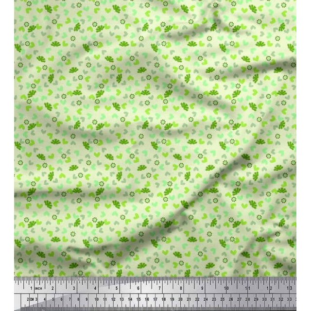 Soimoi Modal Satin Fabric Dot,Floral & Heart Print Fabric by Yard 42 Inch Wide