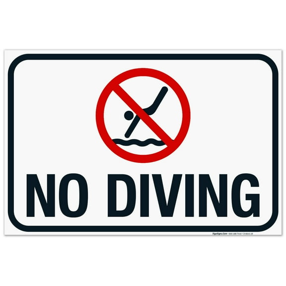 No Diving Sign, Pool Sign, (SI-6644)