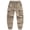 Khaki-1, variant on Mens Cargo Joggers Slim Fit Work Pants With Belt Loops Elastic Waist Zipper Pockets Drawstring Tactical Hiking Pants