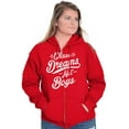 thumbnail image 5 of Chase Dreams Not Boys Inspiration Zip Hoodie Sweatshirt Women Brisco Brands M, 5 of 6