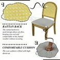 thumbnail image 4 of Dayalane Farmhouse Rattan Backrest Dining Chairs Set of 4, Modern Off-white Velvet Upholstered Kitchen Chairs Solid Wood Side Chairs for Kitchen Dining Room Living Room, Nature, 4 of 11