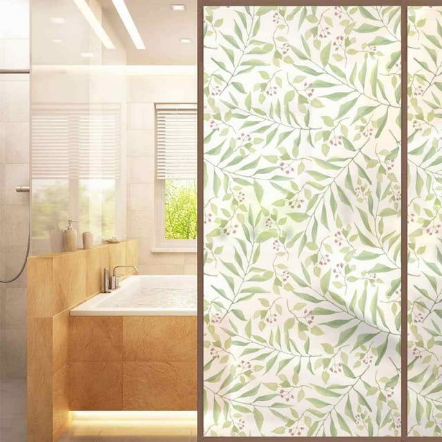 Leaf Glass Sliding Door Window Stickers Waterproof Window Privacy glass stickers Privacy Film Sticker Window Door Glass Stickers