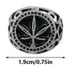 thumbnail image 3 of Anillo circular retro con hoja de arce hueca y gota, ajustable para hombre y mujer, joyería de plata, 3 of 7