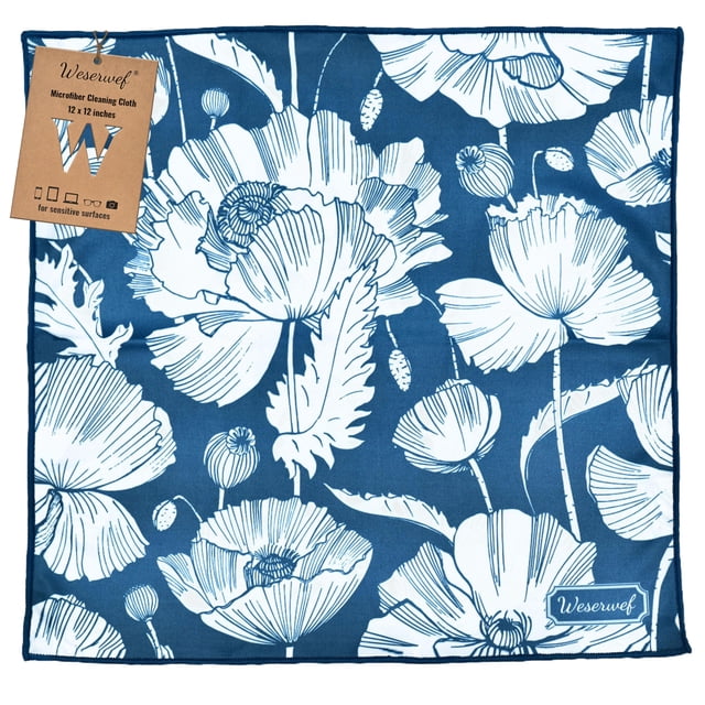 Paño de limpieza para gafas de microfibra WESERWEF Blue Poppies