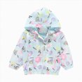 thumbnail image 2 of NOLDARES Girls Boys Rain Jacket, Windbreaker Kids Raincoat Waterproof Zip Jacket with Fleece Liner(Light Blue,9-10 Years), 2 of 3