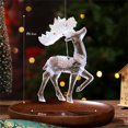thumbnail image 3 of Christmas Pink Snowflake Deer Angel Wreath Pendant Crystal Clear Xmas Tree Hanging Ornaments for Home New Year Party Gift Decor, 3 of 5