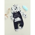 thumbnail image 3 of FOCUSNORM Christmas Unisex Baby Color Block Jumpsuit, Printed Long Sleeve Romper with Pocket, 3 of 8