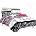 thumbnail image 2 of Juego de cama individual de 6 piezas con edredón y sábanas en bolsa de color rosa cebra para niños y adolescentes, ideal para la decoración de dormitorios de niños y niñas., 2 of 6