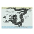 thumbnail image 1 of Dragon Cutting Board, Funny Traditional Chinese Dragon at Sea Waves with Calligraphy Print, Decorative Tempered Glass Cutting and Serving Board, Large Size, Multicolor, by Ambesonne, 1 of 1