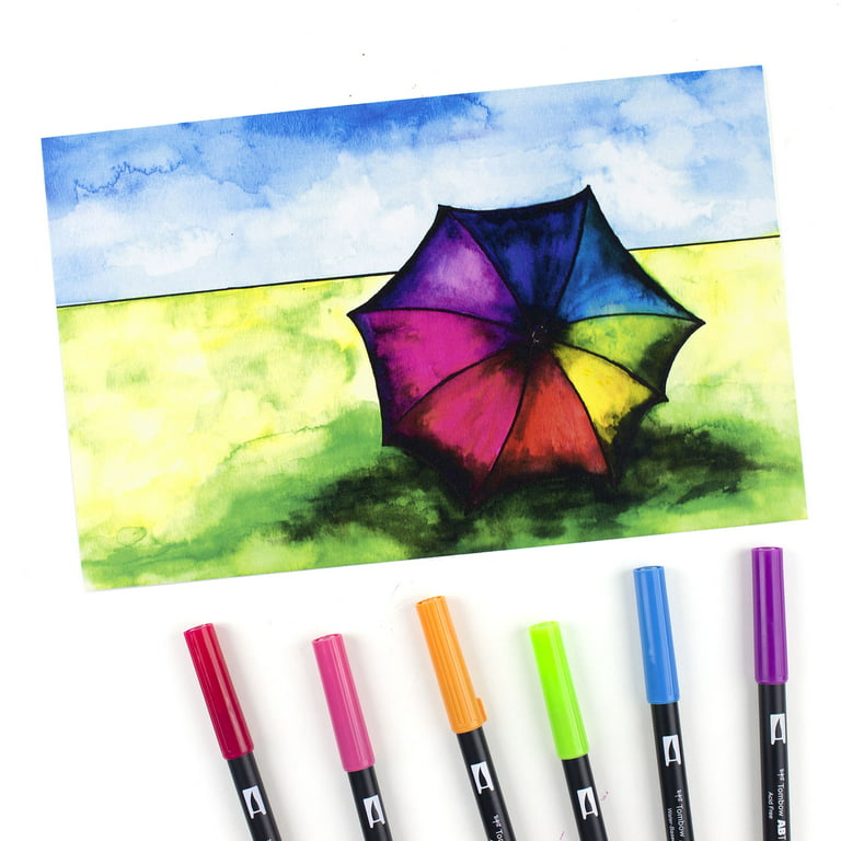 Tombow Dual Brush Pens, Dual-Tip Art Markers, Bright Color Palette