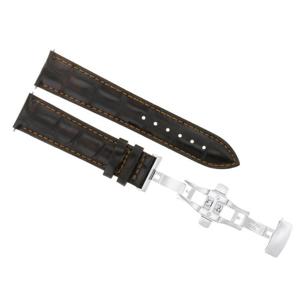 19MM LEATHER STRAP BAND DEPLOYMENT CLASPFOR IWC PORTUGUESE WATCH DARK