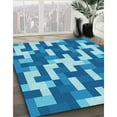 thumbnail image 2 of Ahgly Company Indoor Rectangle Patterned Blue Dress Blue Area Rugs, 5' x 8', 2 of 6