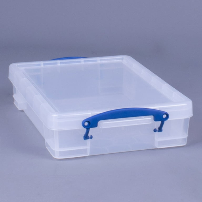 Really Good Stuff Small Clear Plastic Stackable Storage Tubs with Locking Lid