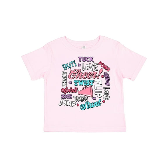 Inktastic Cheer Word Salad with Megaphone and Stars Girls Toddler T-Shirt