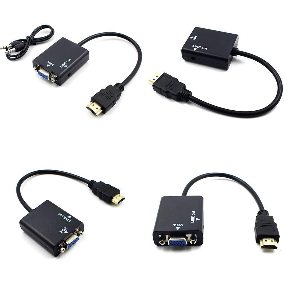 Vga To Hdmi Converter 1080p Hd Adapter With Audio Cable For Hdtv Pc Laptop Tv H1R1