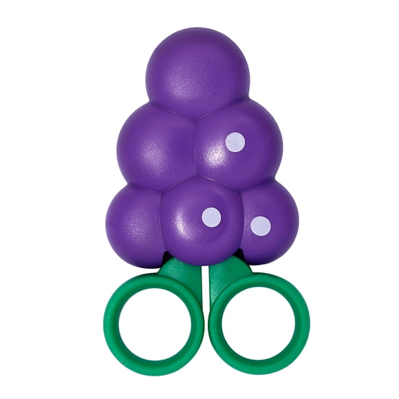 KAKOWELY Ciseaux de Sécurité Créatifs en Forme de Raisin pour Enfant, Acier Inoxydable, Ciseaux d'Art pour Réfrigérateur à Coller, Ciseaux de Sécurité pour Enfants, Couleur Violet, 3.94"X1.97"X0.39 Pouces