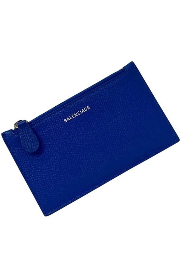 Pre-Owned Balenciaga coin case, blue, 581102 4290 203437, leather.