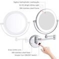 thumbnail image 3 of 8 Inch LED Lighted Wall Mount Makeup Mirrors with 7X Magnification,Chrome M1805D(8in, 7X) perfect gift for women & girls, 3 of 5