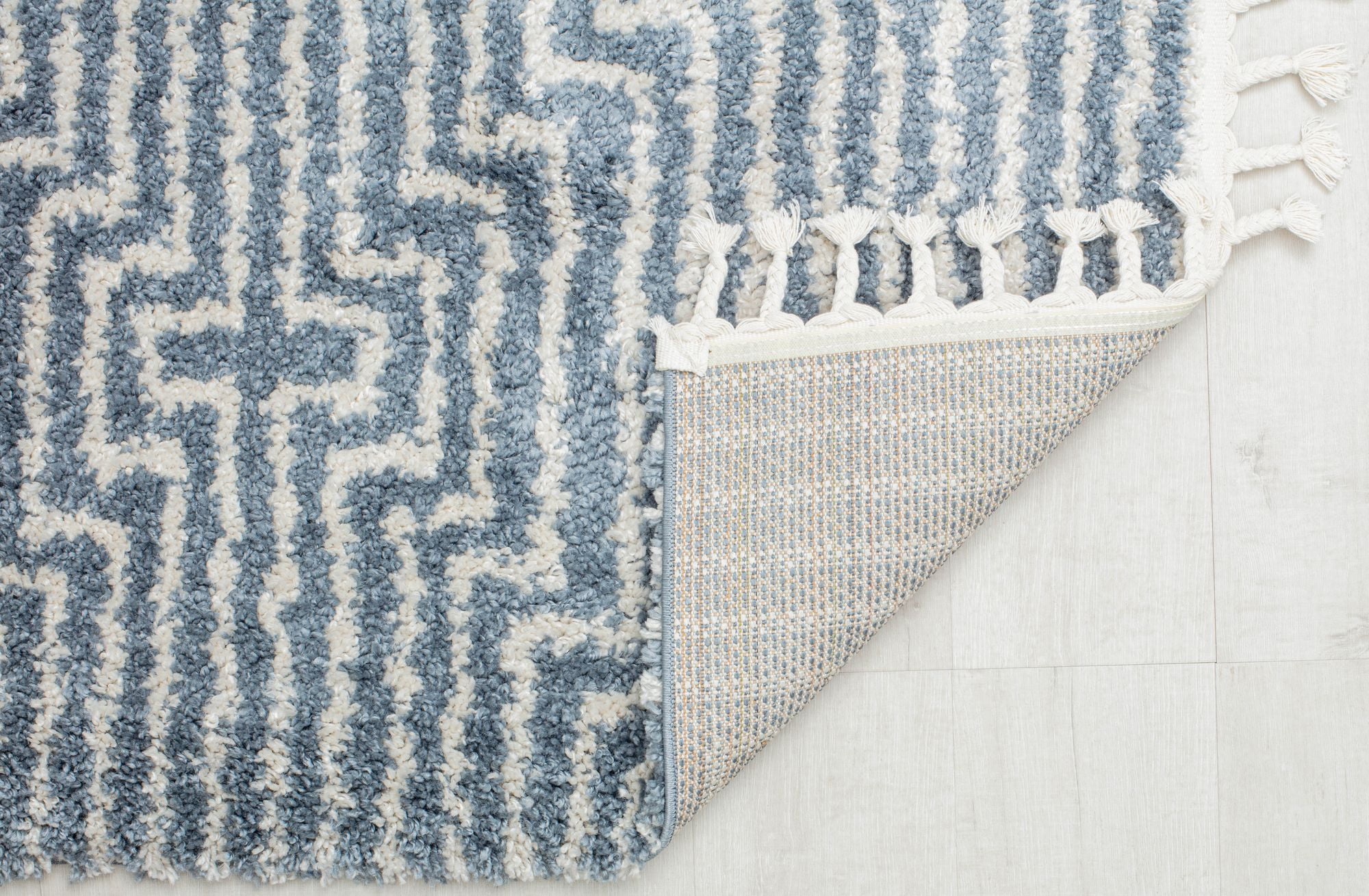 Rugs America BT20C Mellow Whisper Stripe/Diamond Modern Blue Area Rug, 2'6" x 4'