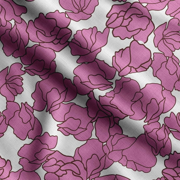 Soimoi Camouflage Print,Poly Canvas, Quilting Fabric Sold by The Yard 42 Inch Wide, Medium Weight Cotton Fabric, SewingSupplies, Pink & White