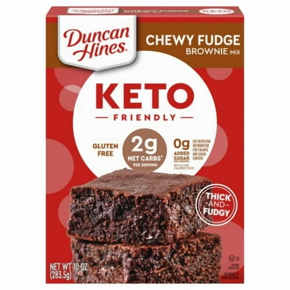 Pack of 2 - Duncan Hines Keto Friendly Chewy Fudge Brownie Mix 10 oz