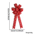 thumbnail image 4 of Home Wall Decor Christmas Tree Topper Wreath Bow (Multi-Headed Berry Ribbon) – Handmade Green Bow with Red-Green Glitter for Xmas Tree – 1X Berry Bow Celebration of Life Decorations Deals, 4 of 9