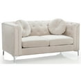 thumbnail image 3 of Glory Furniture Pompano Velvet Upholstered Loveseat in Ivory, 3 of 8
