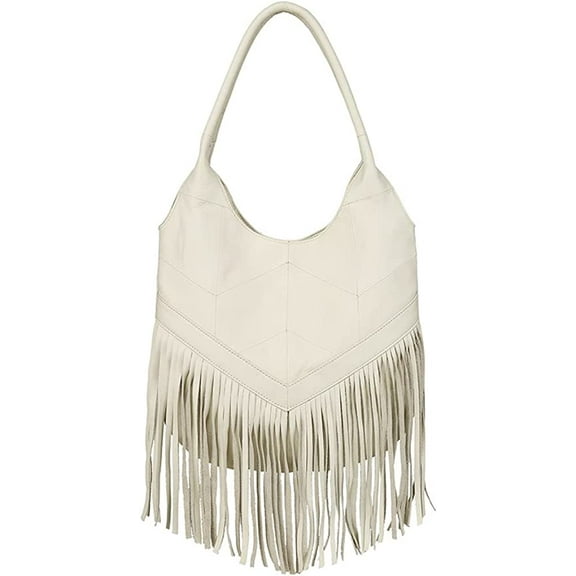 PIKADINGNIS Tote Bag for Women Shoulder Bag Genuine Leather Handbag Large Hobo Bag with Tassel