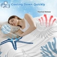 thumbnail image 3 of Blue Grey Coastal Cooling Blanket,Lightweight Breathable Summer Throw Blanket with Double Sided Cold Effect,Summer Beach Coral Shell Starfish Picnic Blankets Bed Sheet for Hot Sleepers 40"x60", 3 of 8