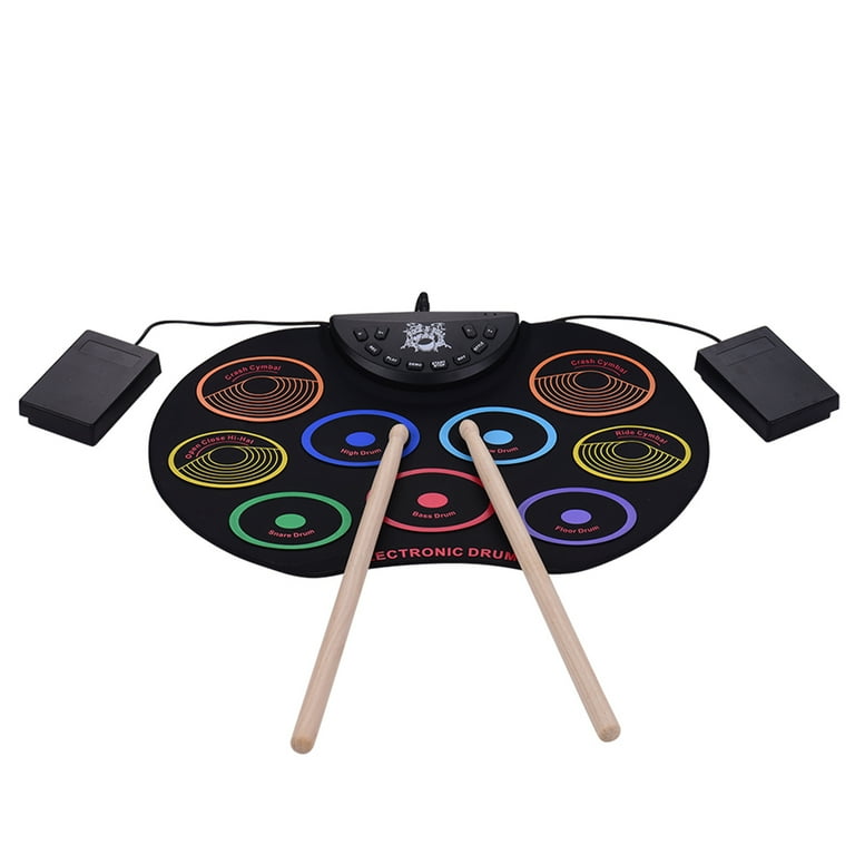 Top-Longer Portable Electronic Drum Pad Kit with Drum Sticks and Sustain  Pedal for Children - Electronic Drums Pad Set Kids Gift for Christmas Day