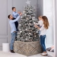thumbnail image 4 of Gymax 37 x 27 inches Solid Wooden Christmas Tree Box w/ Hook & Loop Fasteners Grey, 4 of 10