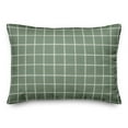 thumbnail image 2 of Creative Products Happy Place Green and White Drawn Plaid 14x20 Indoor / Outdoor Pillow, 2 of 3