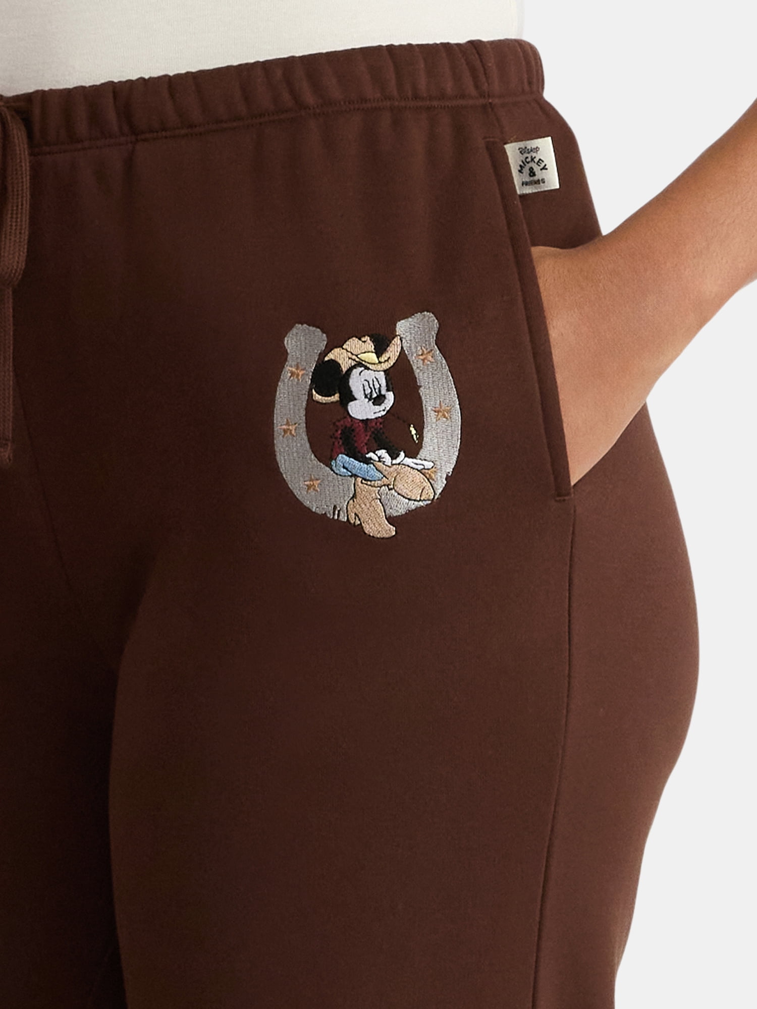 Disney Mickey Mouse Women's Graphic Wide Leg Jogger Pants, Sizes XXS-XXL