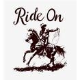 thumbnail image 2 of Cowboy "Ride On" Adult White Long Sleeve Hoodie-3XL, 2 of 3