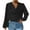 Black, variant on Women's Chiffon Cowl Neck Drape Ruched Front Long Sleeve Blouse Shirt Top Party Outfits Work Tops