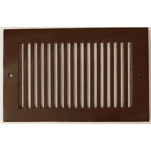 6"x12" (Duct Size) All Metal | Cast Aluminum| Heavy Duty| Walkable| Top faceplate is 8” x 14” Floor Vent Register by Caststo, Model -Rock (Brown / For Floor No Holes)