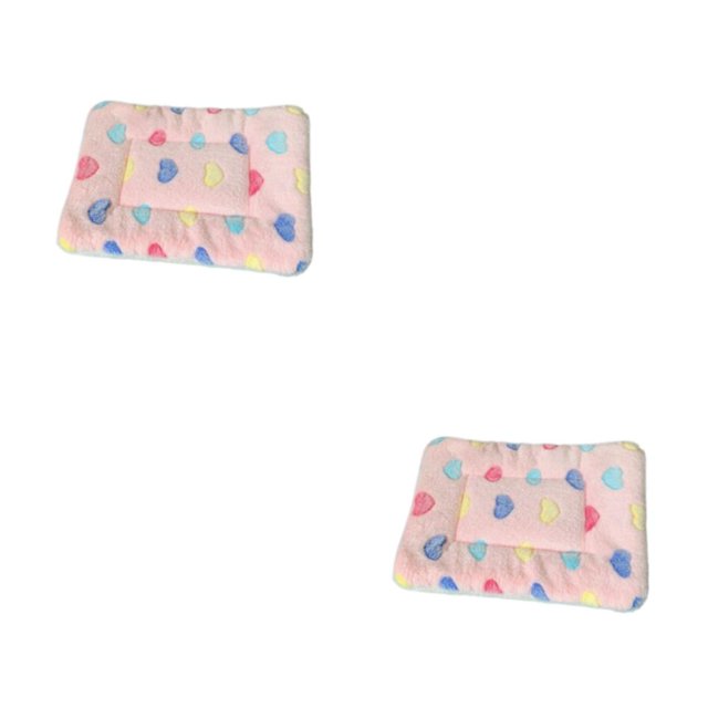 relayinert Polyester Washable And Machine Washable Pet Mat For Easy Cleaning Soft And Breathable Pet Bed pink heart 30*40cm 2Set